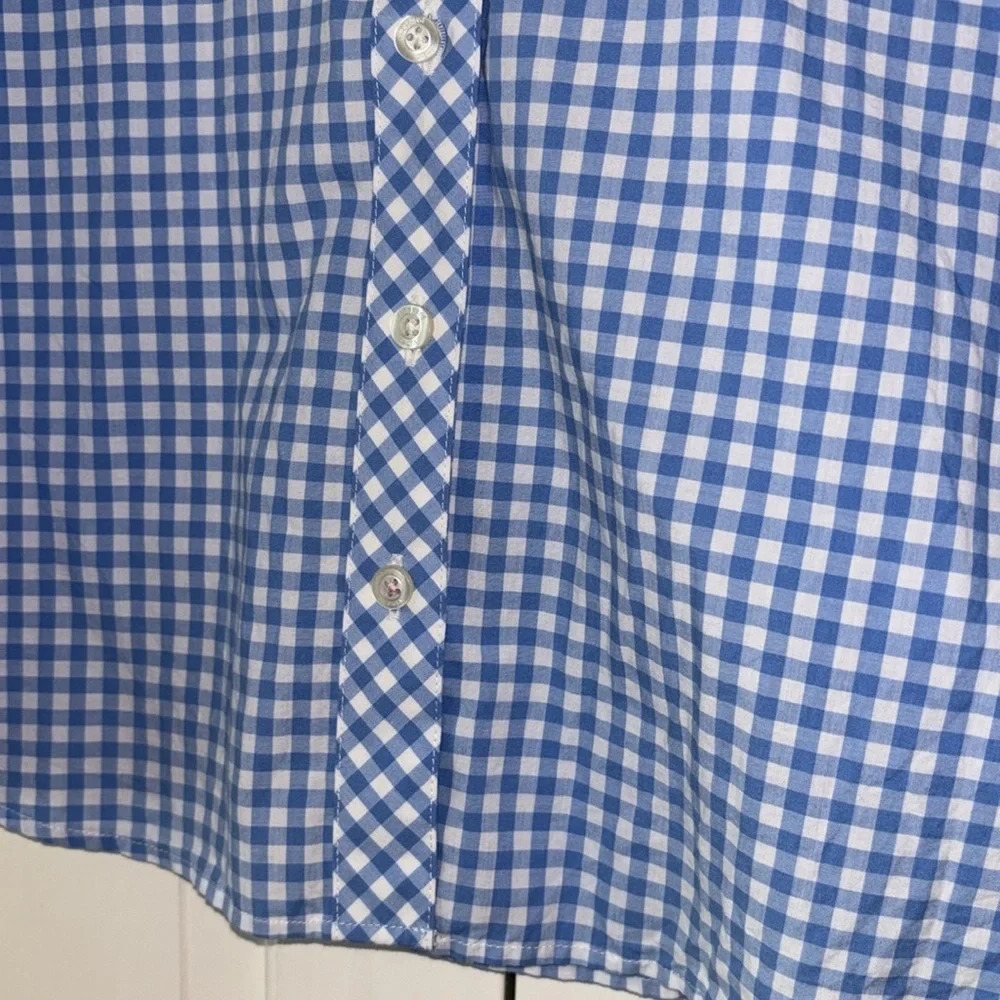 Vineyard Vines Gingham Picnic Style Plaid Size 10 Blue White Button Down Relaxed - Picture 5 of 11